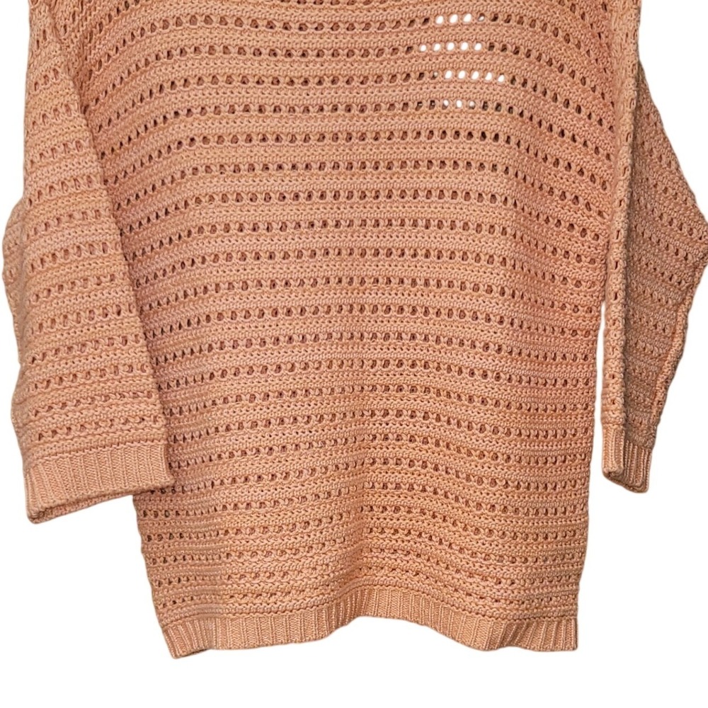 Coldwater Creek Boxy Open-Knit Cottage Boho Coastal Fisherman Sweater S Beach - Picture 3 of 8